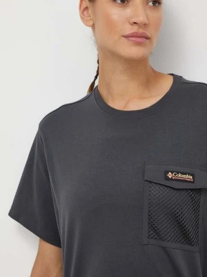 Columbia t-shirt bawełniany Painted Peak damski kolor szary 2074491