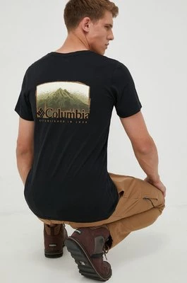 Columbia t-shirt bawełniany Rapid Ridge Back Graphic kolor czarny z nadrukiem