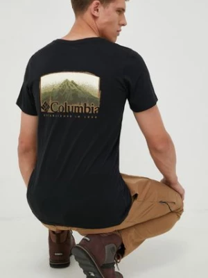 Columbia t-shirt bawełniany Rapid Ridge Back Graphic kolor czarny z nadrukiem