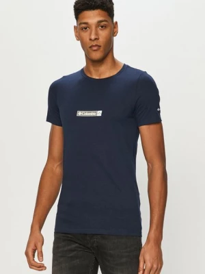 Columbia t-shirt bawełniany Rapid Ridge Back Graphic kolor granatowy z nadrukiem