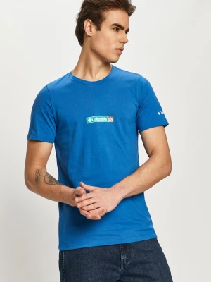 Columbia t-shirt bawełniany Rapid Ridge Back Graphic niebieski