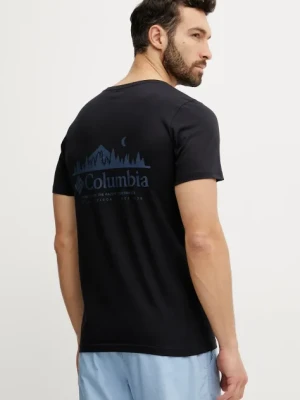 Columbia t-shirt bawełniany Rapid Ridge kolor czarny z nadrukiem 1934824