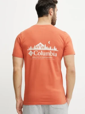 Columbia t-shirt bawełniany Rapid Ridge kolor pomarańczowy z nadrukiem 1934824
