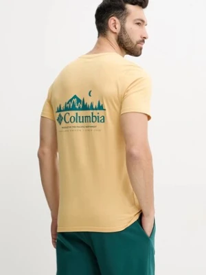 Columbia t-shirt bawełniany Rapid Ridge kolor żółty z nadrukiem 1934824