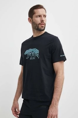 Columbia t-shirt bawełniany Rockaway River kolor czarny z nadrukiem 2036401