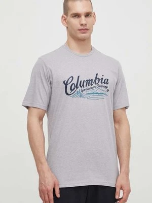 Columbia t-shirt bawełniany Rockaway River kolor szary wzorzysty 2022181