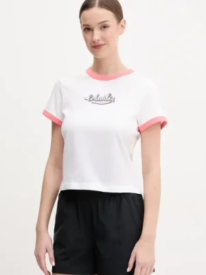 Columbia t-shirt bawełniany Rolling Bend damski kolor biały 2120001