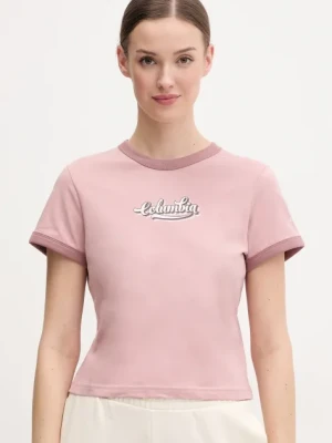 Columbia t-shirt bawełniany Rolling Bend damski kolor różowy 2120001
