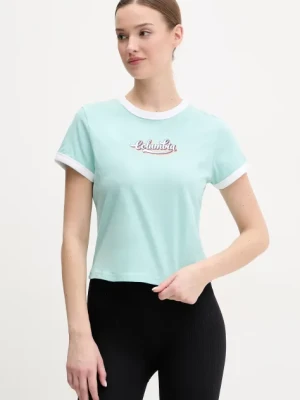 Zdjęcie produktu Columbia t-shirt bawełniany Rolling Bend damski kolor turkusowy 2120001