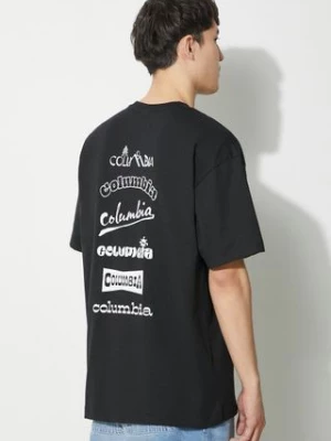 Columbia t-shirt Burnt Lake męski kolor czarny z nadrukiem 2071711