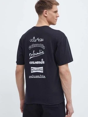 Columbia t-shirt Burnt Lake męski kolor czarny z nadrukiem 2071711