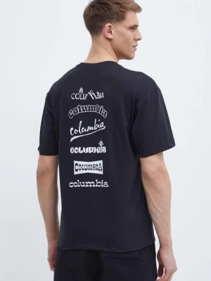 Columbia t-shirt Burnt Lake męski kolor czarny z nadrukiem 2071711