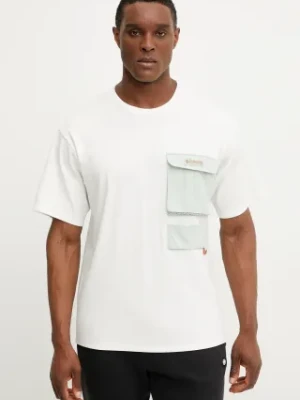 Columbia t-shirt Cove Beach męski kolor biały z aplikacją 2126091