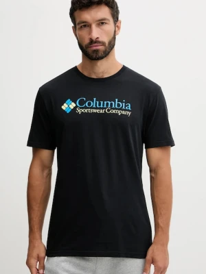 Columbia t-shirt CSC Basic Logo męski kolor czarny z nadrukiem 1680053