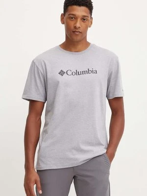 Columbia t-shirt CSC Basic Logo męski kolor szary z nadrukiem 1680053