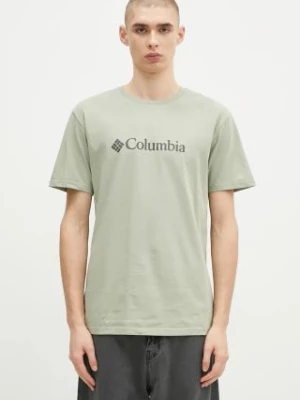 Columbia t-shirt CSC Basic Logo męski kolor zielony z nadrukiem 1680053