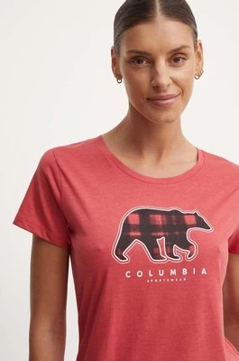 Columbia t-shirt damski kolor czerwony