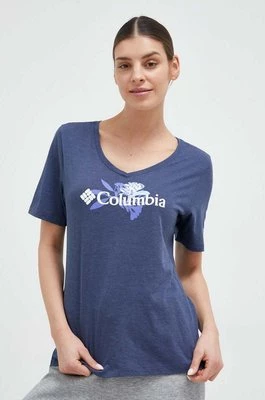 Columbia t-shirt damski kolor niebieski