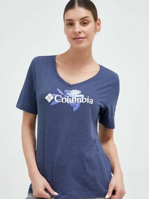 Columbia t-shirt damski kolor niebieski