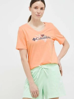 Columbia t-shirt damski kolor pomarańczowy