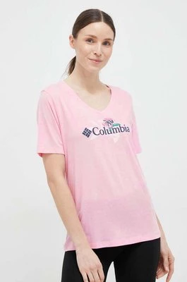 Columbia t-shirt damski kolor różowy
