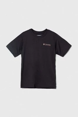 Columbia t-shirt dziecięcy Fork Stream Short S kolor czarny z nadrukiem