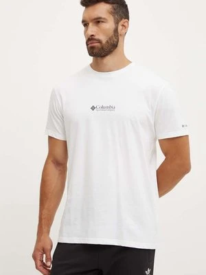 Columbia t-shirt męski kolor biały z nadrukiem