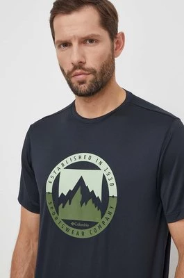 Columbia t-shirt Ice Lake męski kolor czarny z nadrukiem 2071731
