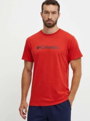 Columbia t-shirt męski kolor czerwony z nadrukiem