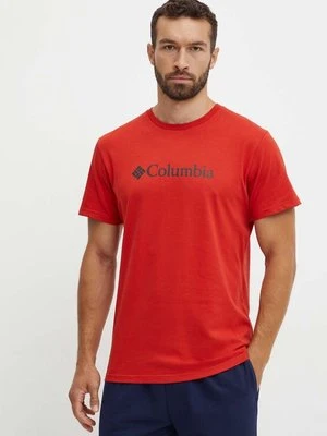 Columbia t-shirt męski kolor czerwony z nadrukiem