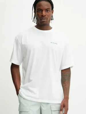 Columbia t-shirt sportowy Cedar Trail męski kolor biały z nadrukiem 2120381