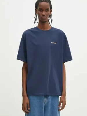 Columbia t-shirt sportowy Cedar Trail męski kolor granatowy z nadrukiem 2120381