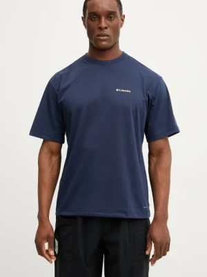 Columbia t-shirt sportowy Cedar Trail męski kolor granatowy z nadrukiem 2120381