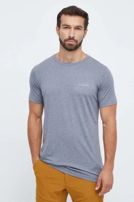 Columbia t-shirt sportowy kolor szary z nadrukiem
