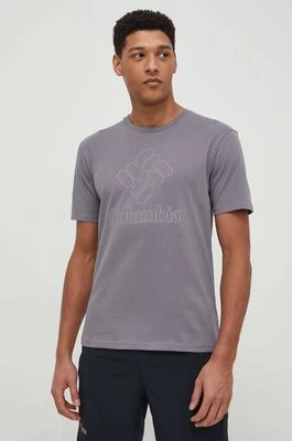Columbia t-shirt sportowy Pacific Crossing II Pacific Crossing II kolor szary z nadrukiem 2036472