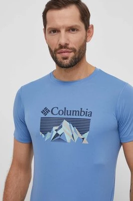 Columbia t-shirt sportowy zero rules Zero Rules kolor niebieski z nadrukiem 1533291