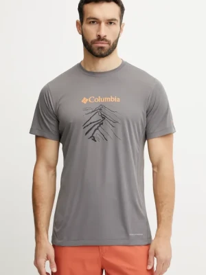 Columbia t-shirt sportowy Zero Rules kolor szary z nadrukiem 2118541