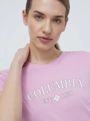 Columbia t-shirt Trek damski kolor różowy 1992134