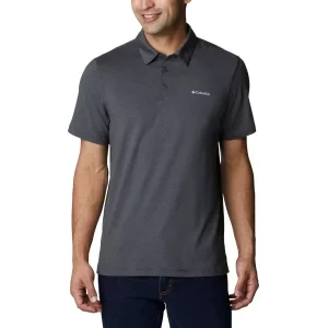 Columbia Tech Trail Polo Shirt 1768701013, Męskie, Szare, koszulki polo, poliester, rozmiar: M