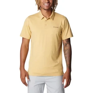 Columbia Tech Trail Polo Shirt 1768701292, Męskie, Żółte, koszulki polo, poliester, rozmiar: L