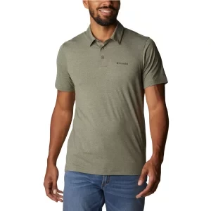 Columbia Tech Trail Polo Shirt 1768701397, Męskie, Zielone, koszulki polo, poliester, rozmiar: M