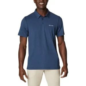 Columbia Tech Trail Polo Shirt 1768701465, Męskie, Granatowe, koszulki polo, poliester, rozmiar: M