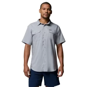 Columbia Utilizer II Solid Short Sleeve Shirt 1577762039, Męskie, Szare, koszule, poliester, rozmiar: L