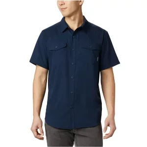 Columbia Utilizer II Solid Short Sleeve Shirt 1577762464, Męskie, Granatowe, koszule, poliester, rozmiar: L