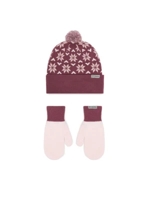 Columbia Zestaw czapka i rękawiczki Snowflake 2180781 Różowy ciemny
