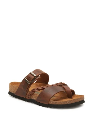 Comfortfusse Skórzane japonki w kolorze brązowym rozmiar: 38