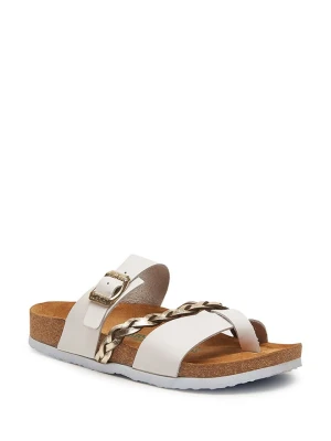 Comfortfusse Skórzane japonki w kolorze złoto-białym rozmiar: 40