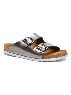 Comfortfusse Skórzane klapki w kolorze srebrnym rozmiar: 40