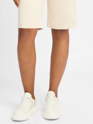 comma Bermudy Kobiety beżowy jednolity,