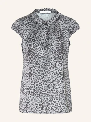 Comma Bluzka Bez Rękawów Sonja Z Satyny Z Falbankami grau